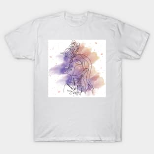 Butterlfy and Woman Silhouette T-Shirt